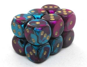 CHX26649 Gemini 16mm D6 Purple Teal With Gold 12d6 image 0